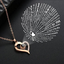 Load image into Gallery viewer, I Love You Roses Bloom Necklace in 100 Languages Gift Set
