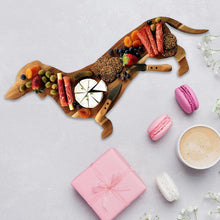 Load image into Gallery viewer, Wooden Dachshund Dog Dinner Plate