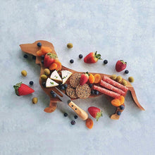 Load image into Gallery viewer, Wooden Dachshund Dog Dinner Plate