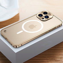 Load image into Gallery viewer, Metal Frame Magnetic Charging iPhone Case