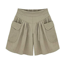 Load image into Gallery viewer, Loose Soft Cotton Wide Leg Pocket Shorts