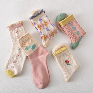 Womens Floral Cotton Socks (10 Pairs)