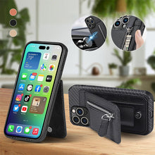 Load image into Gallery viewer, Magnetic Zipper Wallet Cover With Credit Card Holder