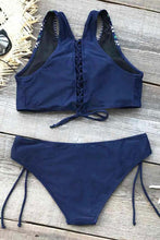Load image into Gallery viewer, Blue Moon Lace Up Design Bikini Set.be