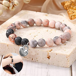 Pink Zebra Heart Charm Bracelet