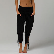 Load image into Gallery viewer, Lace-up Bandage Elastic Waist Jogger Pants Yoga Leggings