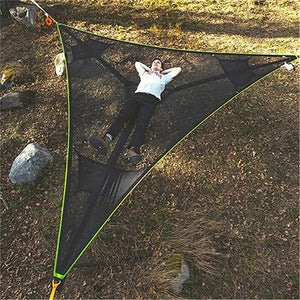 Multi Person Portable Hammock 3 Point Aerial Camping Outdoor Triangle Hammock Backyard