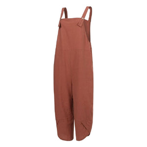 Women's Solid Color Casual Suspender Pants