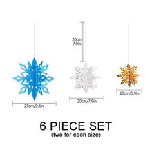 Load image into Gallery viewer, 3D Snowflake Decorations (6/12 PCs)