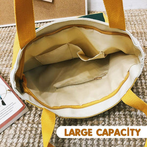 Canvas Literary Shoulder Bag, Portable Handbag