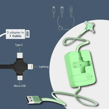 Load image into Gallery viewer, Three In One Charging Cable Roll