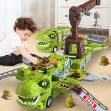 Load image into Gallery viewer, New Dinosaur Transforming Engineering Truck Track Toy Set