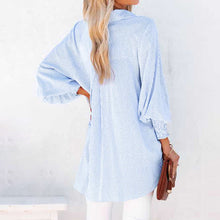 Load image into Gallery viewer, Striped Stand Collar Loose Long Sleeve Shirt