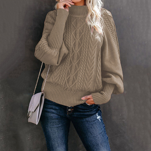Loose-fitting Long-sleeved Knit Solid Color Sweater