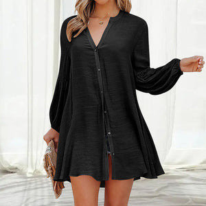 Solid Panel Button-Up Shirt