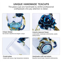 Load image into Gallery viewer, Enamel Rose Glass Tea Cup Set (With Spoon)