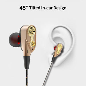 4D Earphone Deep Bass Stereo Wired Headphone with Mic for All Smartphones