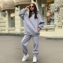 Load image into Gallery viewer, Women&#39;s Autumn/Winter Solid Color Hoodie Two Piece Set