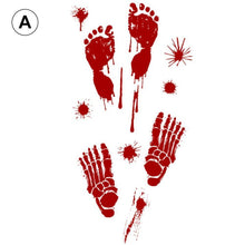 Load image into Gallery viewer, Halloween blood hand footprints wall stickers