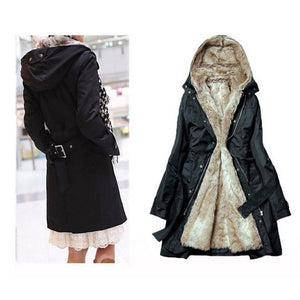 Ladies Winter Coat With Removable Faux Fur