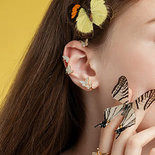 Load image into Gallery viewer, Butterfly Garden Crescent Earrings