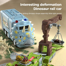 Load image into Gallery viewer, New Dinosaur Transforming Engineering Truck Track Toy Set