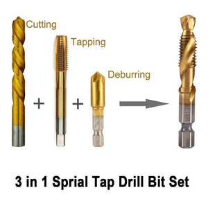 6 Piece Metric Thread Tap Drill Bits Set