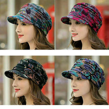 Load image into Gallery viewer, Floral Pleated Short Brim Cap