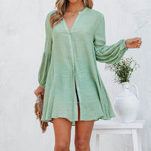 Load image into Gallery viewer, Solid Panel Button-Up Shirt
