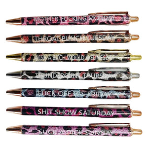 Swear Word Daily Pen Set(7cs* Funny black ink Pens )