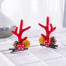 Load image into Gallery viewer, Christmas New Antler Plush Hairpins