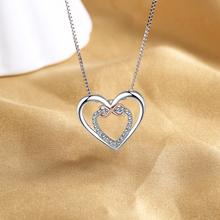 Load image into Gallery viewer, Stylish Double Heart Necklace ( Card Included)