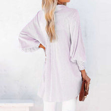 Load image into Gallery viewer, Striped Stand Collar Loose Long Sleeve Shirt