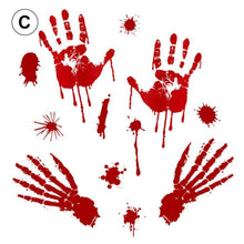 Load image into Gallery viewer, Halloween blood hand footprints wall stickers