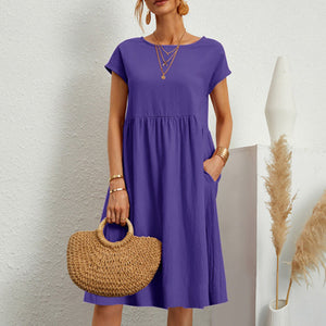 🔥 Last Day Promotion 50% OFF 🔥Women's Short Sleeve Cotton And Linen Dress