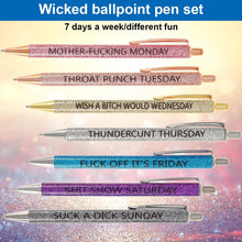 Load image into Gallery viewer, Swear Word Daily Pen Set(7cs* Funny black ink Pens )