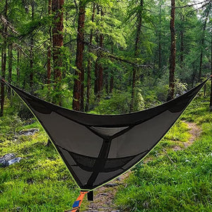 Multi Person Portable Hammock 3 Point Aerial Camping Outdoor Triangle Hammock Backyard