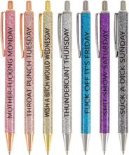 Load image into Gallery viewer, Swear Word Daily Pen Set(7cs* Funny black ink Pens )