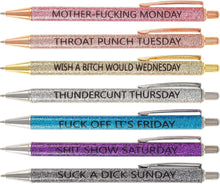 Load image into Gallery viewer, Swear Word Daily Pen Set(7cs* Funny black ink Pens )