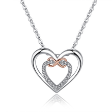 Load image into Gallery viewer, Stylish Double Heart Necklace ( Card Included)