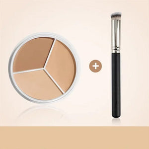 Tri-Color Concealer Palette Of Covers Acne Marks Dark Circles