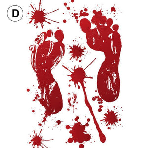 Halloween blood hand footprints wall stickers