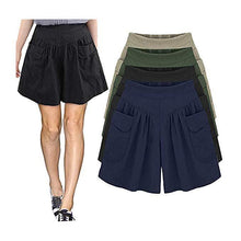 Load image into Gallery viewer, Loose Soft Cotton Wide Leg Pocket Shorts