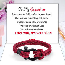 Load image into Gallery viewer, Love You Forever Nautical Braided Rope Bracelet - To My Son/Grandson