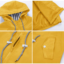 Load image into Gallery viewer, Long waterproof hooded jacket