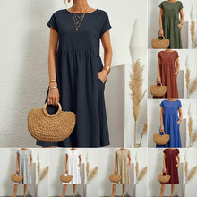 Load image into Gallery viewer, 🔥 Last Day Promotion 50% OFF 🔥Women&#39;s Short Sleeve Cotton And Linen Dress