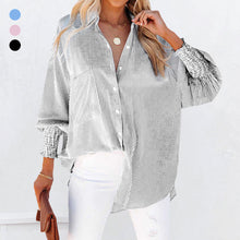 Load image into Gallery viewer, Striped Stand Collar Loose Long Sleeve Shirt