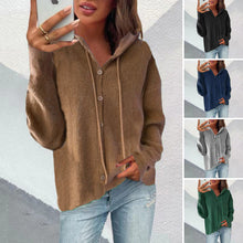 Load image into Gallery viewer, Knit Hooded Sweater Jacket