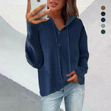 Load image into Gallery viewer, Knit Hooded Sweater Jacket