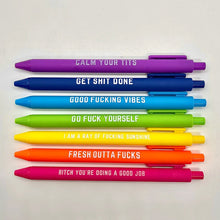 Load image into Gallery viewer, 11 Pcs SwearWord Funny Pens(Black ink)
